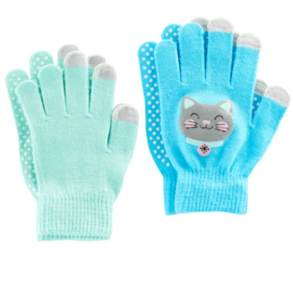 Girl's 4-16 2-pk. Cat Touchscreen Gloves Set - Blue/Green - Picture 1 of 1